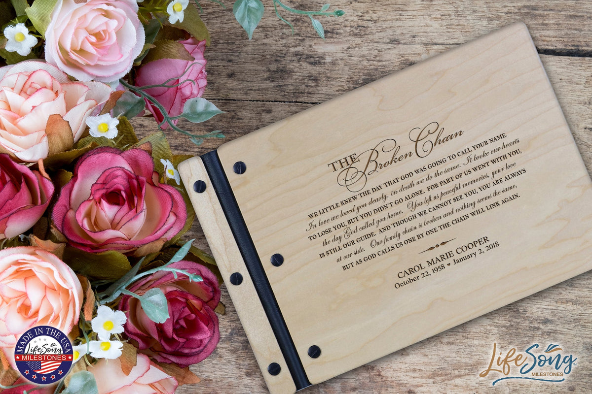 Personalized Memorial Guest Book - The Broken Chain - LifeSong Milestones