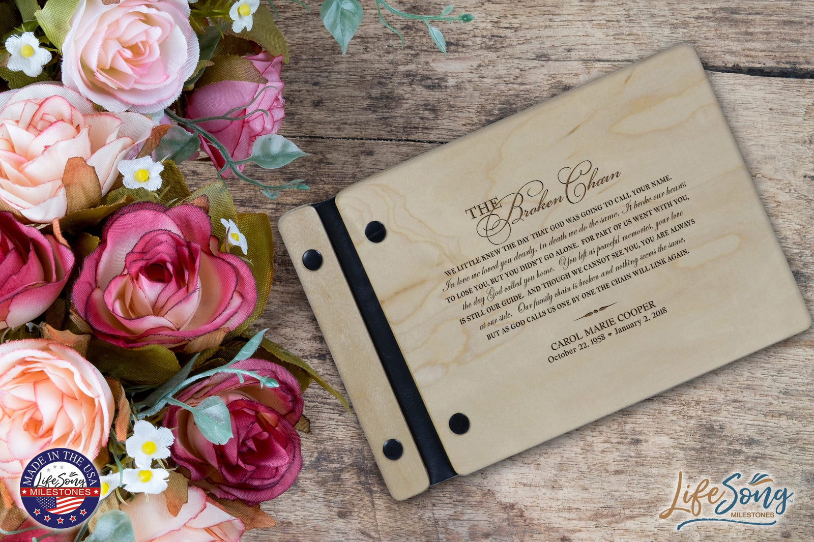 Personalized Memorial Guest Book - The Broken Chain - LifeSong Milestones