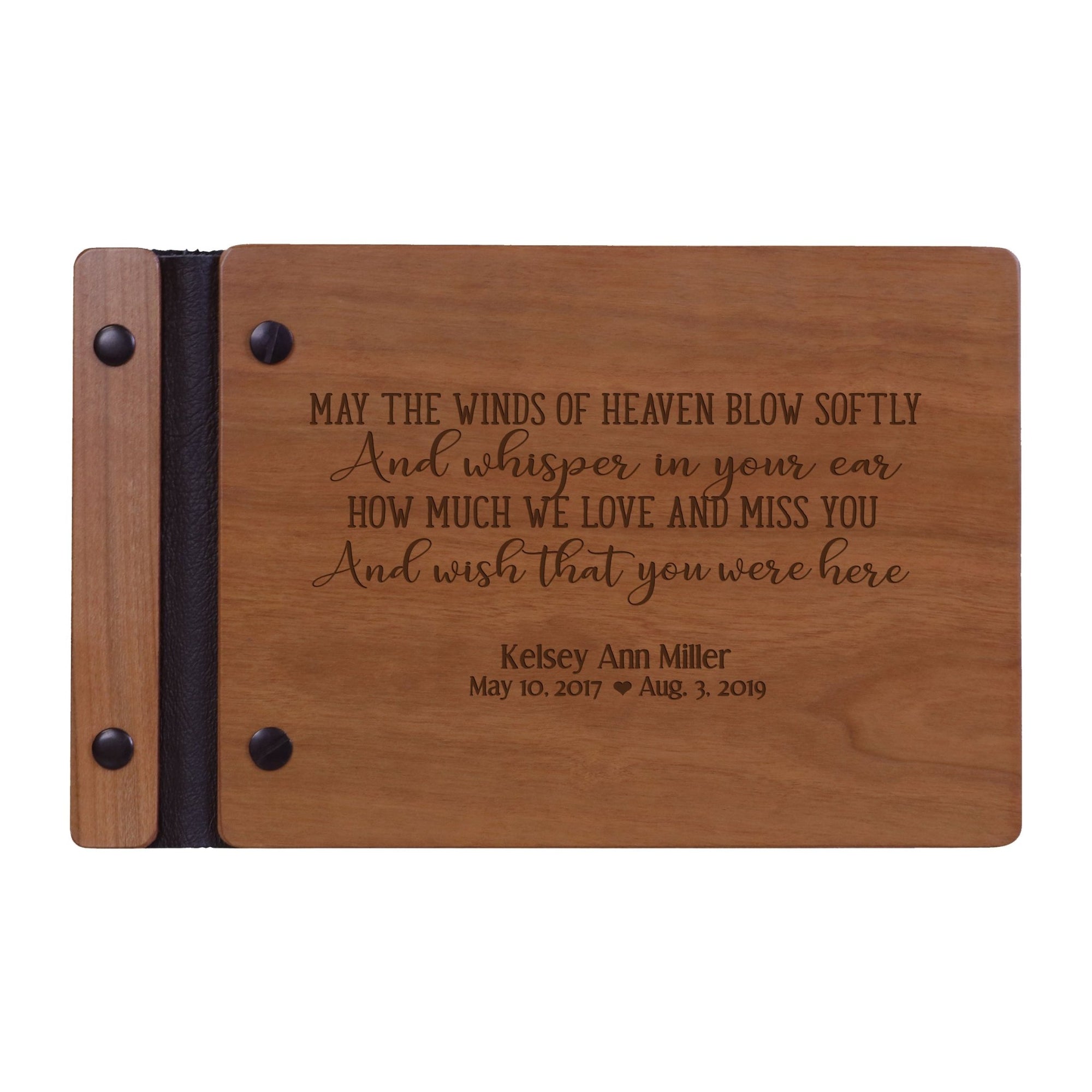 Personalized Memorial Guest Book - Winds Of Heaven - LifeSong Milestones
