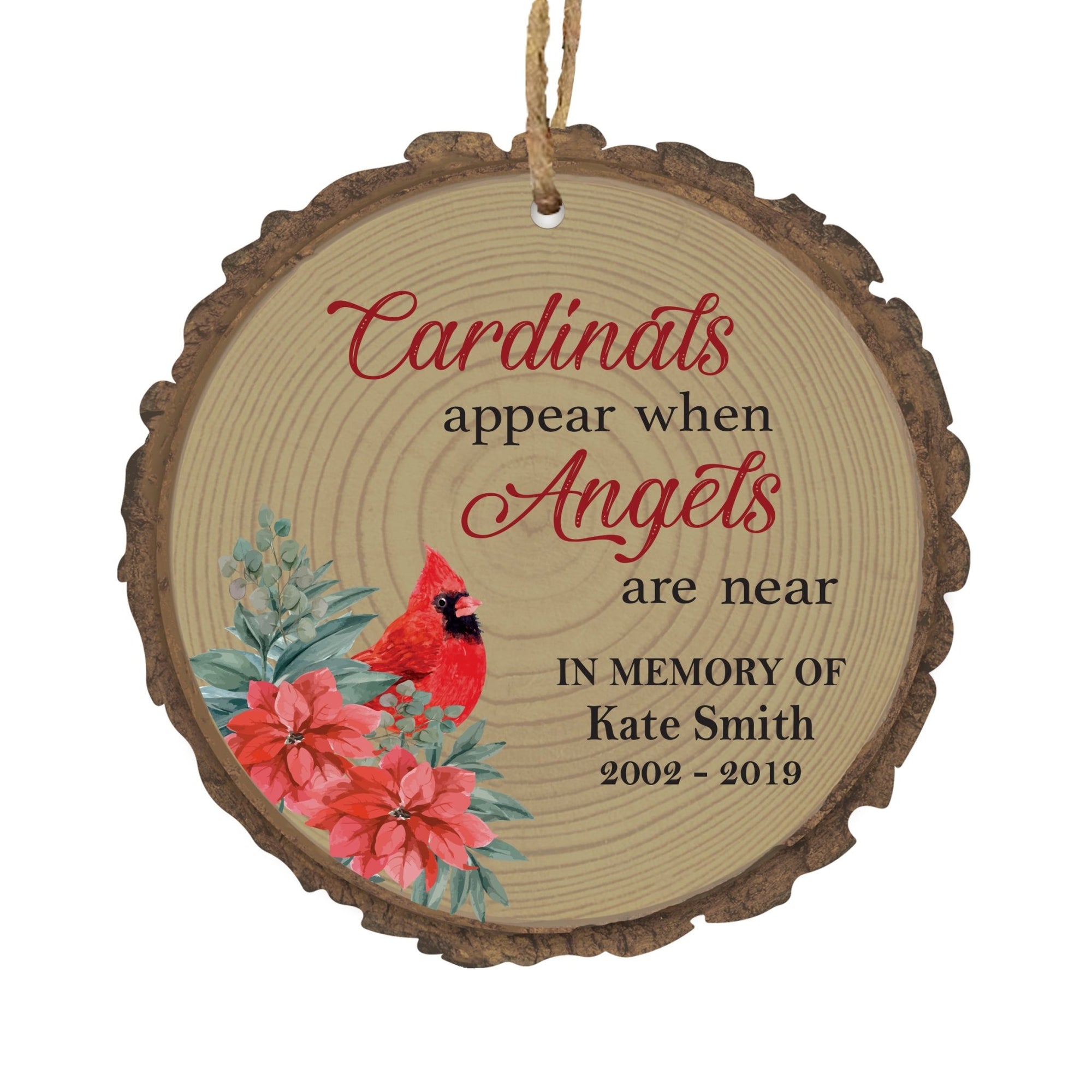 Personalized Memorial Ornament for Loss of Loved One Angels Cardinal Appear - LifeSong Milestones