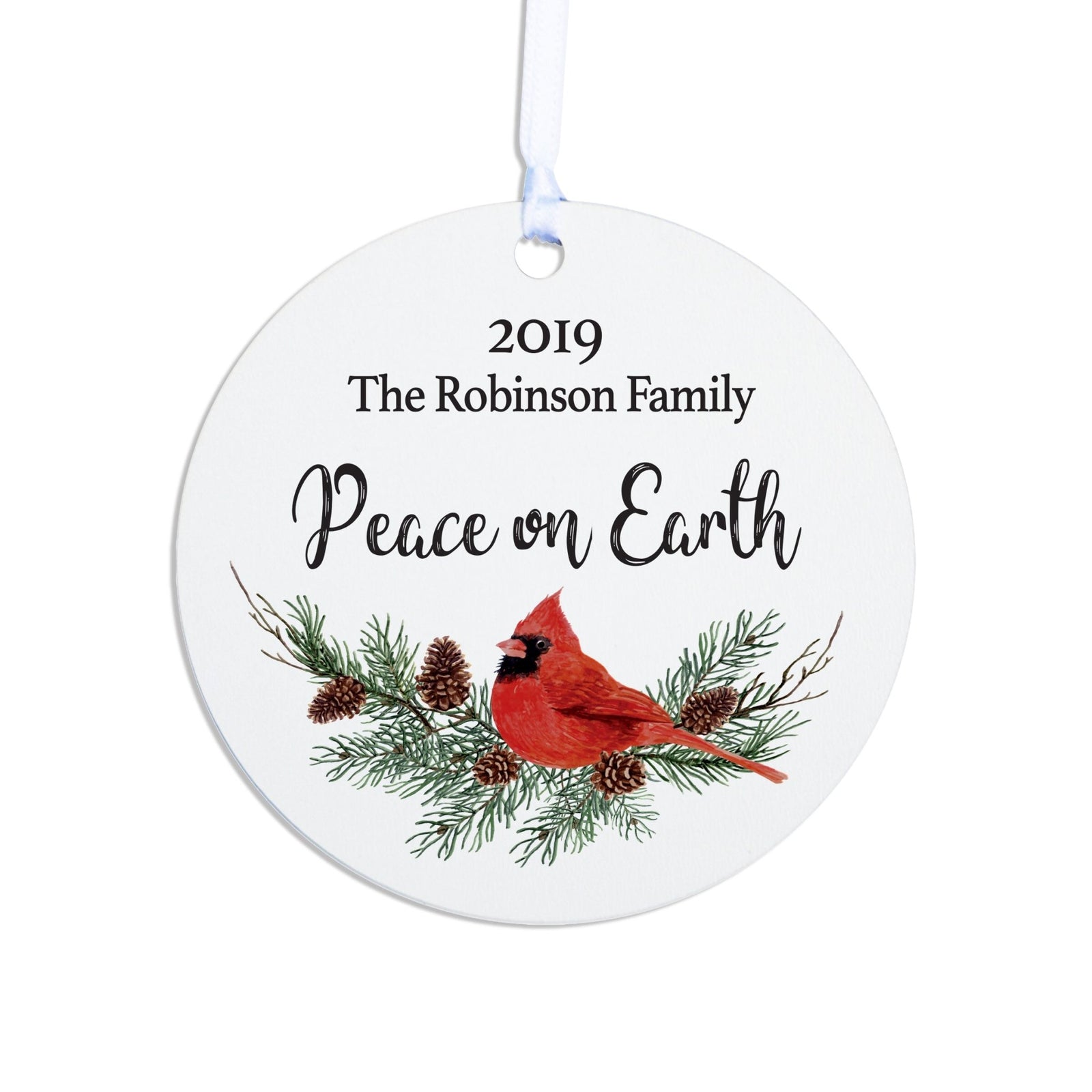 Personalized Memorial Ornament for Loss of Loved One-Peace On Earth - LifeSong Milestones