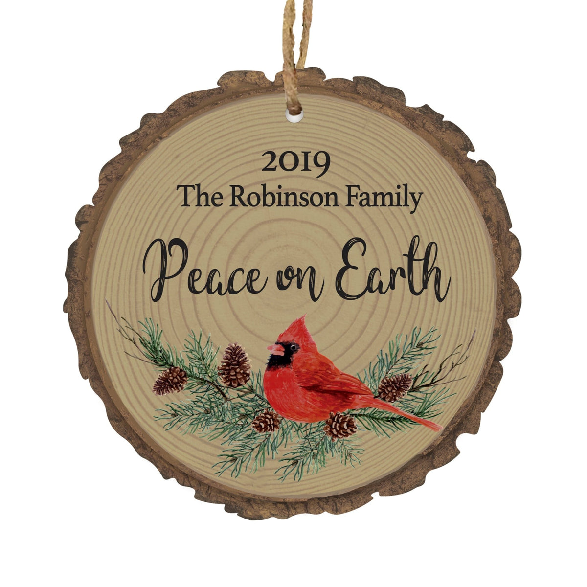 Personalized Memorial Ornament for Loss of Loved One - Peace on Earth - LifeSong Milestones