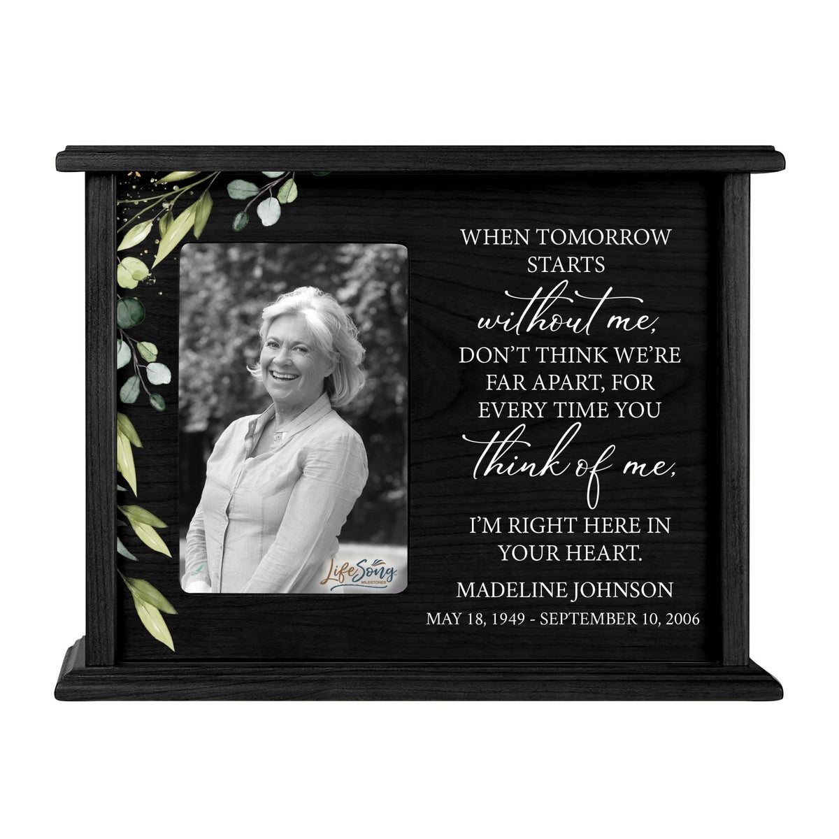 Personalized Engraved Photo Cremation Urn Box Memorial Gift