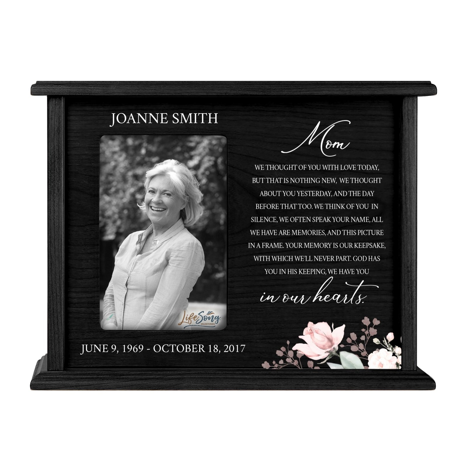 Personalized Memorial Photo Cremation Urn Boxfor Human Ashes - We Thought Of You - LifeSong Milestones