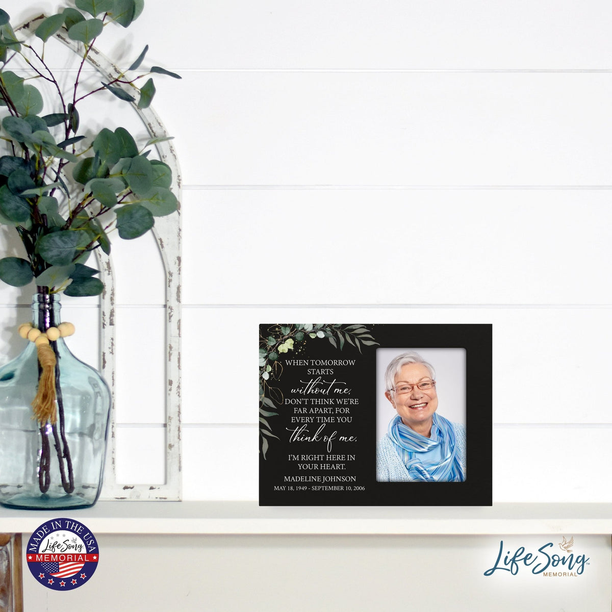 Personalized Memorial Photo Frame - Don&#39;t Think We&#39;re Far Apart - LifeSong Milestones