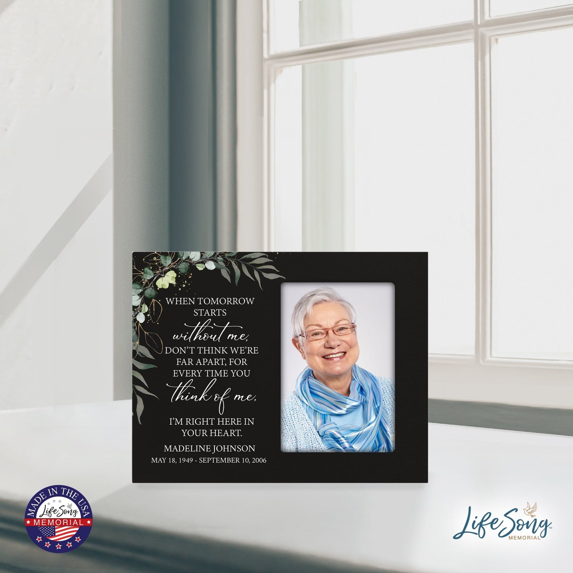 Personalized Memorial Photo Frame - Don't Think We're Far Apart - LifeSong Milestones