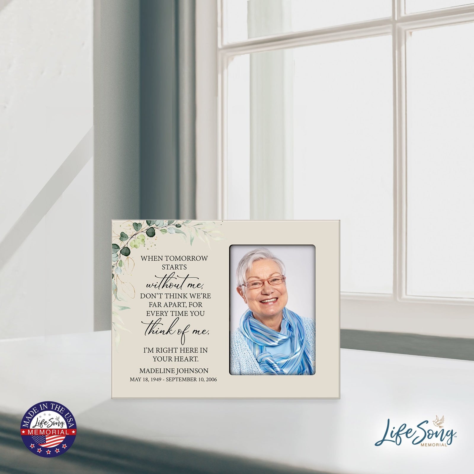 Personalized Memorial Photo Frame - Don't Think We're Far Apart - LifeSong Milestones