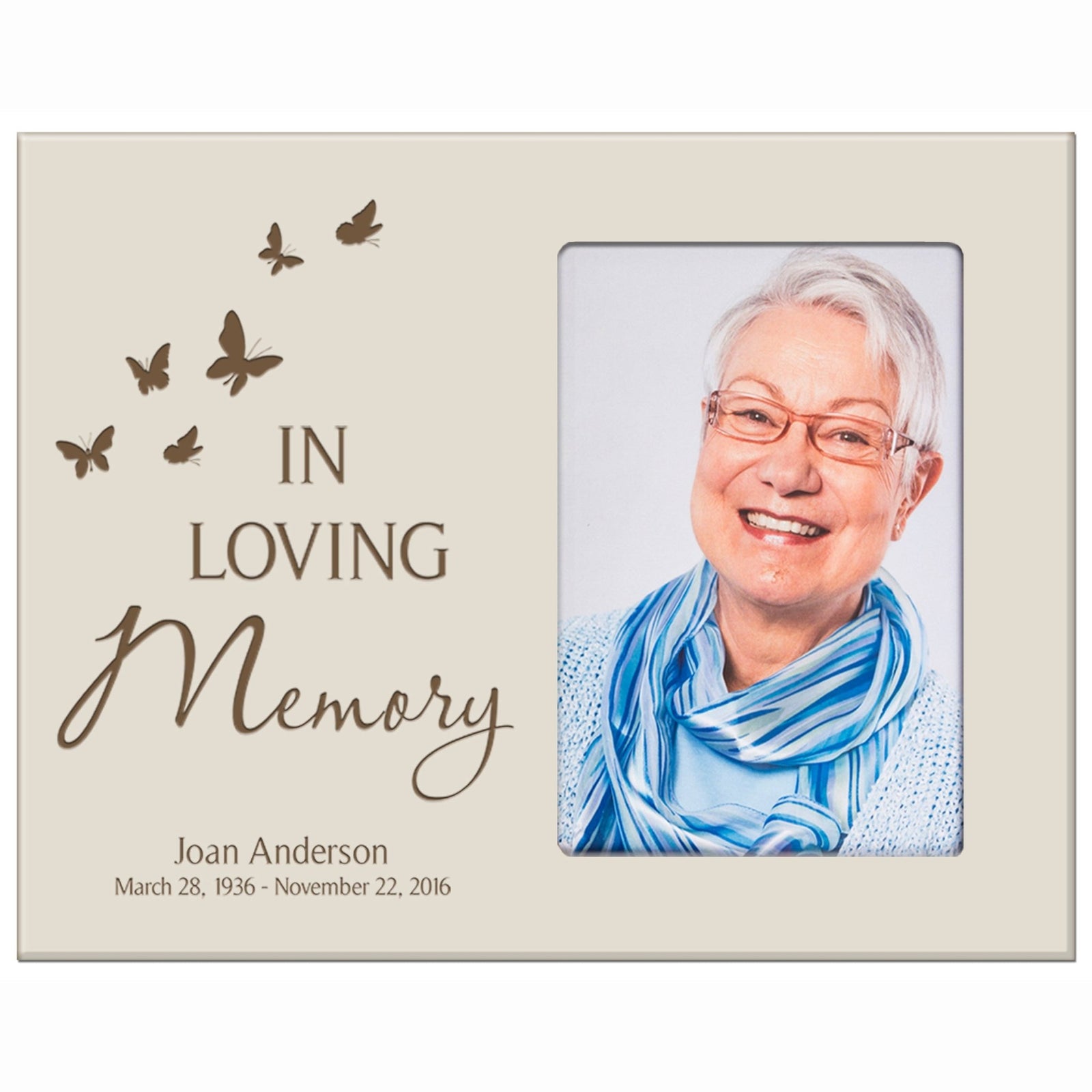 Personalized Memorial Photo Frame - In Loving Memory (butterflies) - LifeSong Milestones