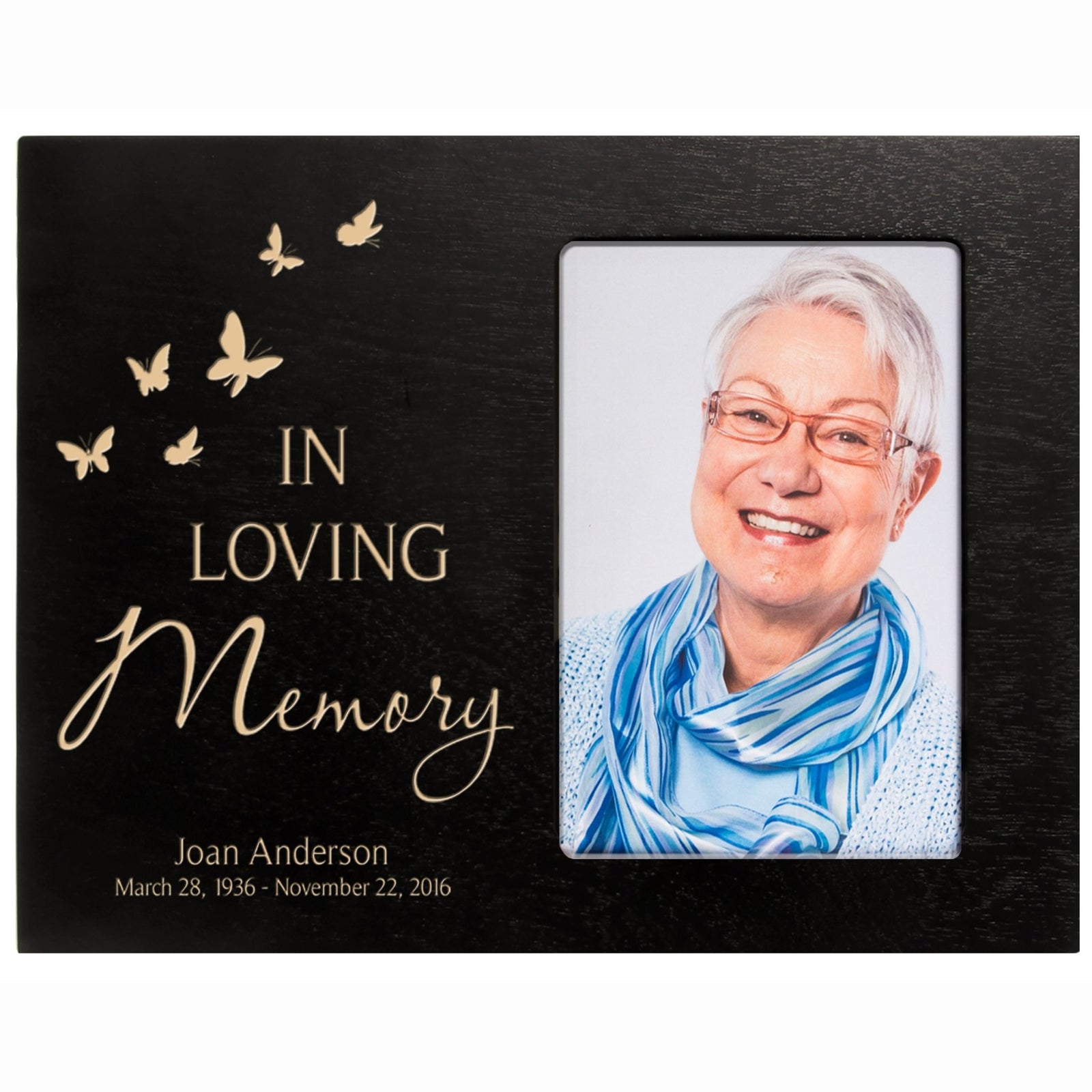 Personalized Memorial Photo Frame - In Loving Memory (butterflies) - LifeSong Milestones