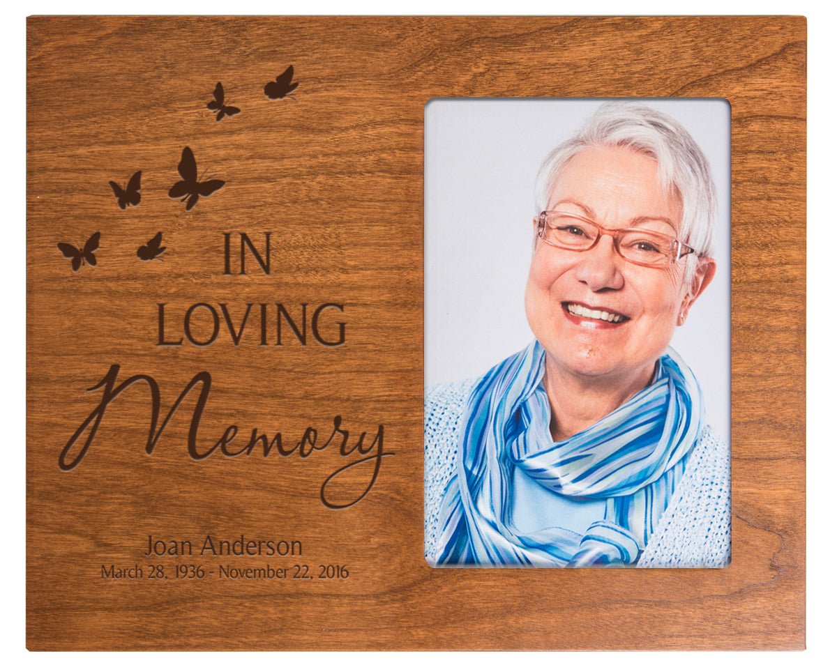 Personalized Memorial Photo Frame - In Loving Memory (butterflies) - LifeSong Milestones