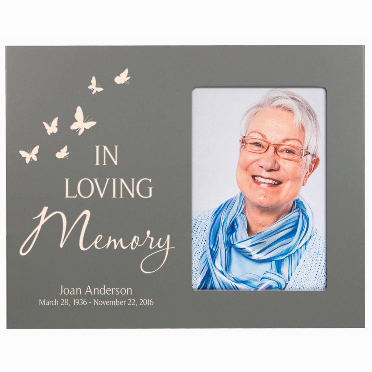 Personalized Memorial Photo Frame - In Loving Memory (butterflies) - LifeSong Milestones