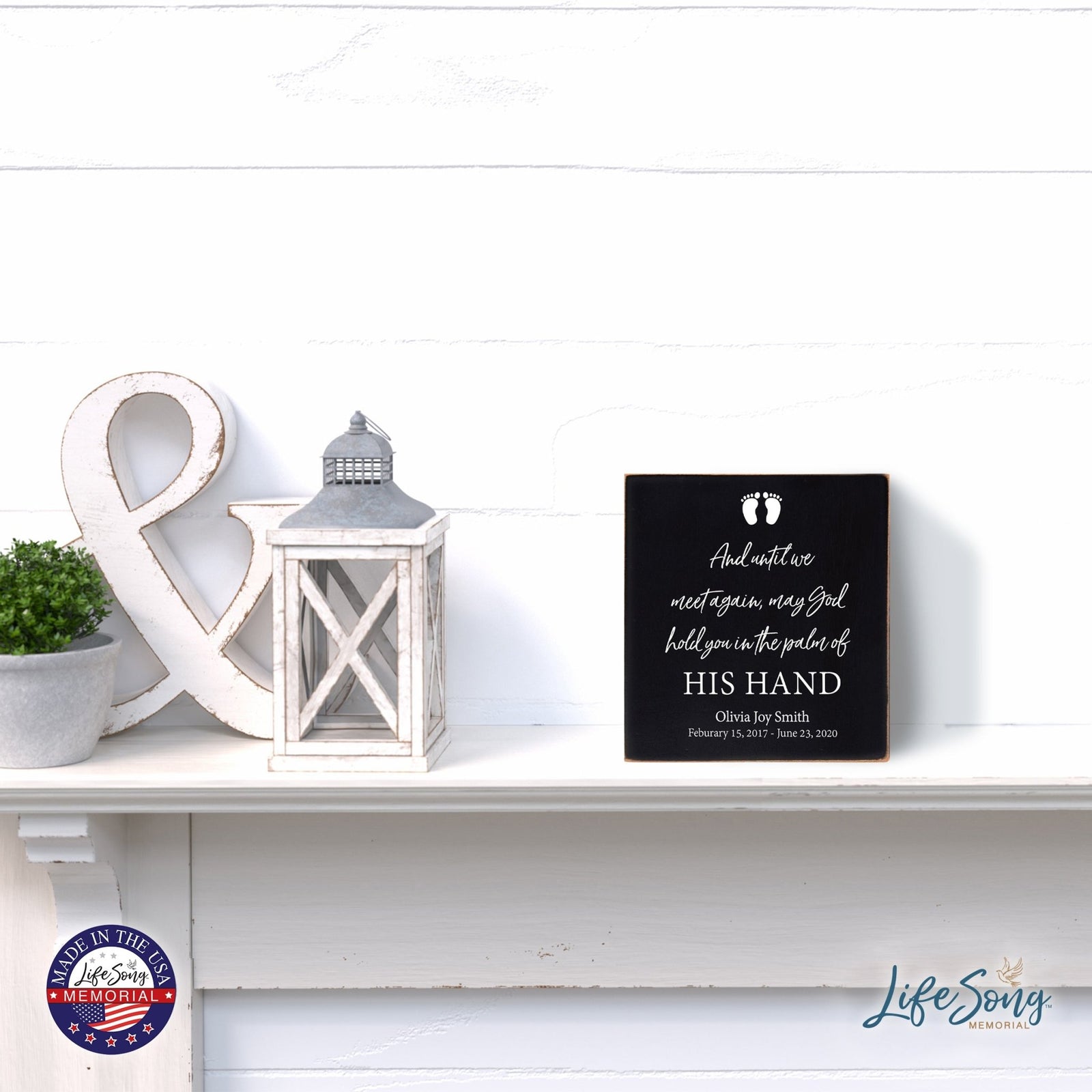 Personalized Memorial Shadow Box 6x6 - Until We Meet Again (Baby) - LifeSong Milestones