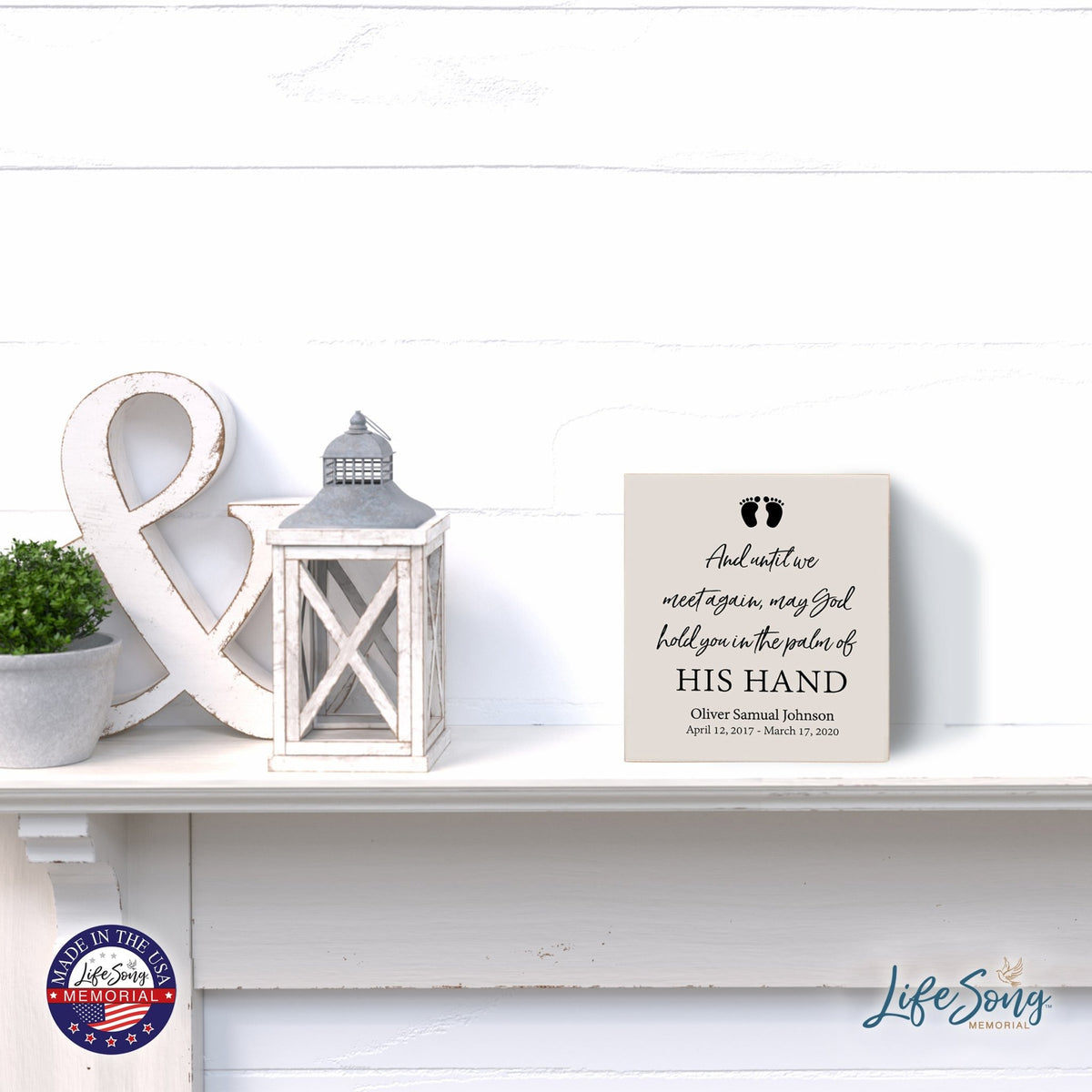 Personalized Memorial Shadow Box 6x6 - Until We Meet Again (Baby) - LifeSong Milestones