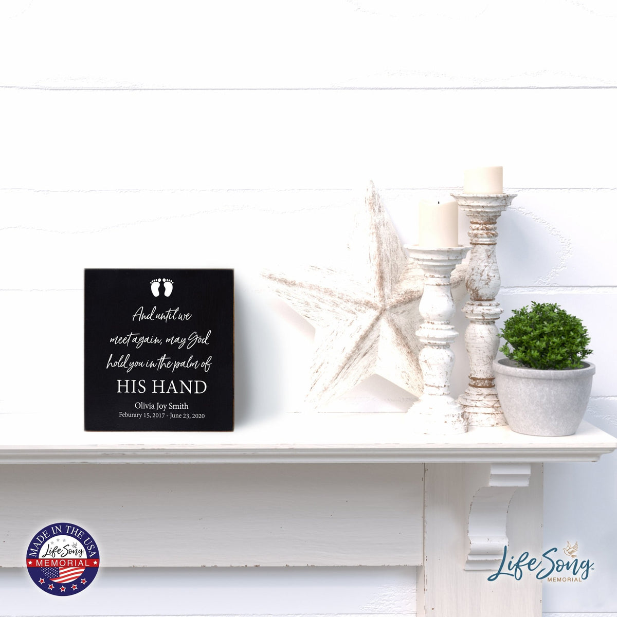 Personalized Memorial Shadow Box 6x6 - Until We Meet Again (Baby) - LifeSong Milestones