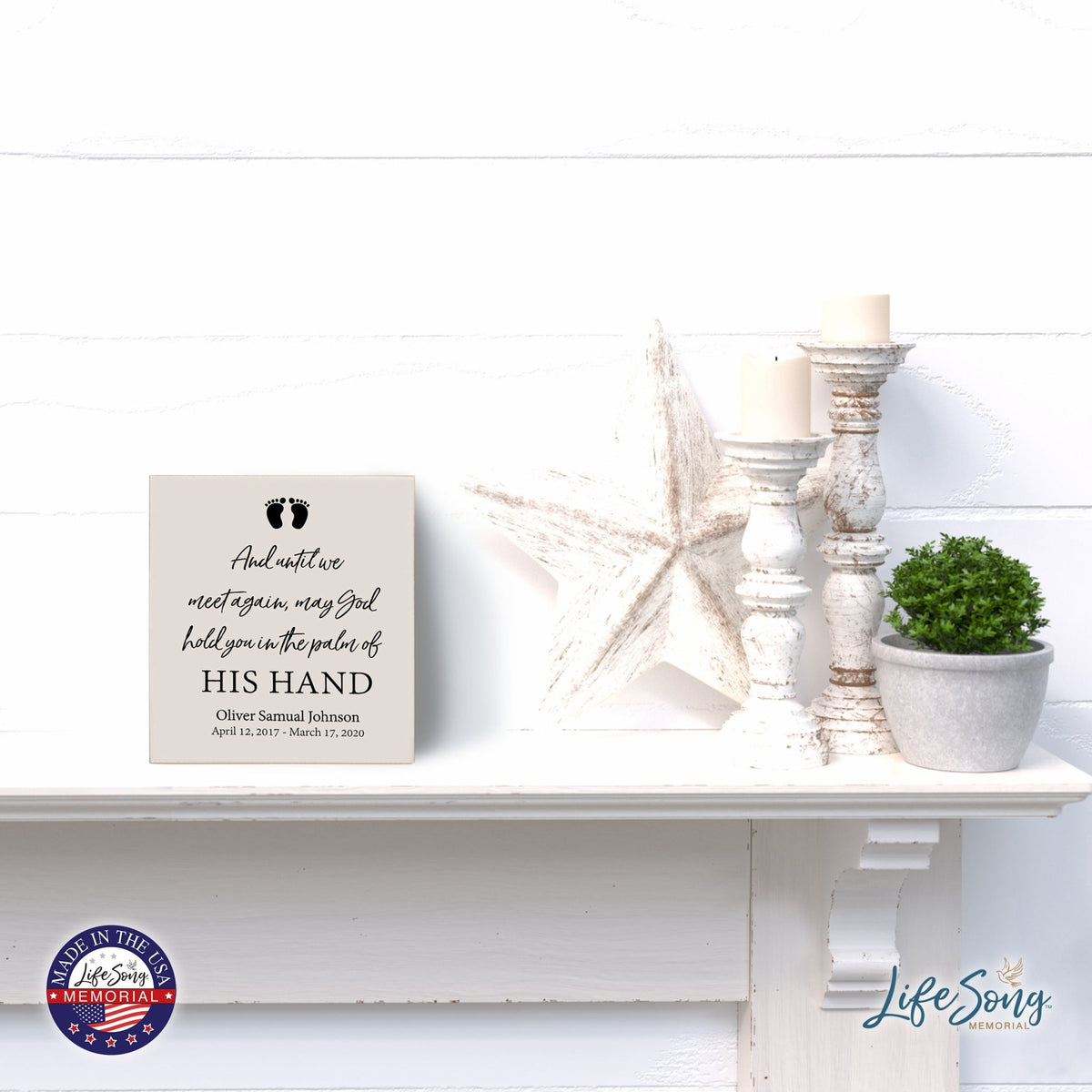 Personalized Memorial Shadow Box 6x6 - Until We Meet Again (Baby) - LifeSong Milestones