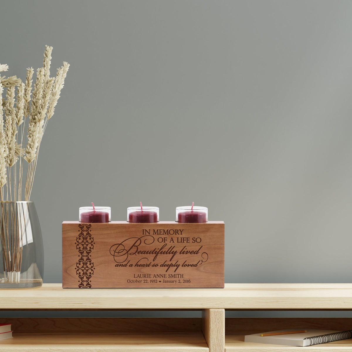 Personalized Memorial Sympathy Gift Candle Holder - A Limb Has Fallen - LifeSong Milestones