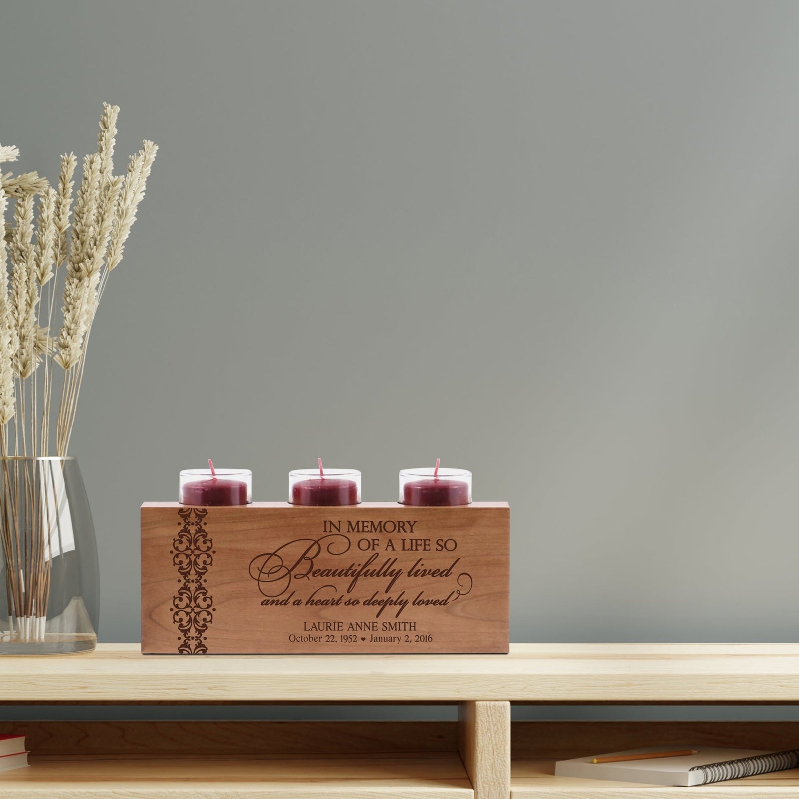 Personalized Memorial Sympathy Gift Candle Holder - A Limb Has Fallen - LifeSong Milestones