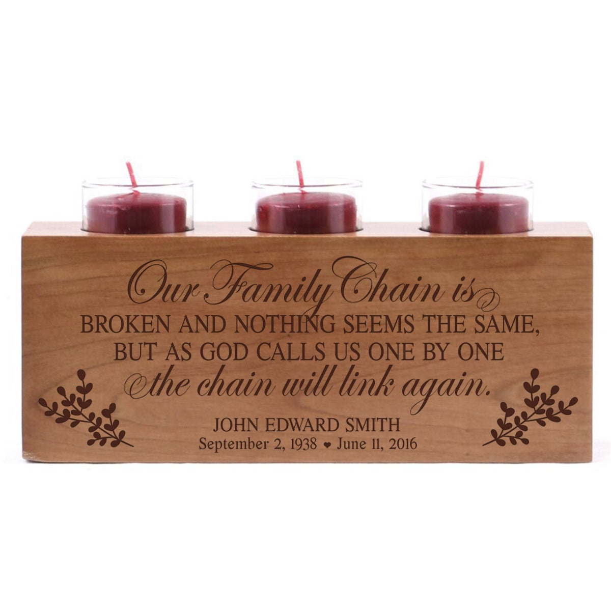 Personalized Memorial Sympathy Gift Candle Holder - A Limb Has Fallen - LifeSong Milestones
