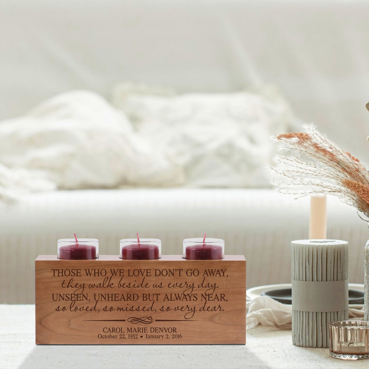 Personalized Memorial Sympathy Gift Candle Holder - A Limb Has Fallen - LifeSong Milestones