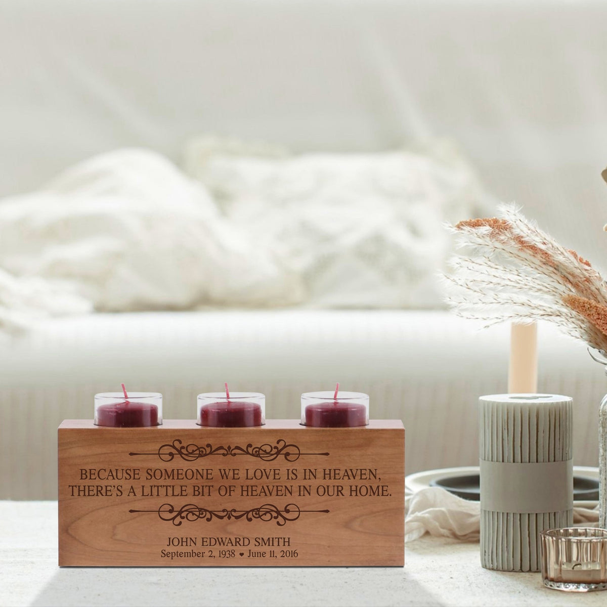 Personalized Memorial Sympathy Gift Candle Holder - A Limb Has Fallen - LifeSong Milestones