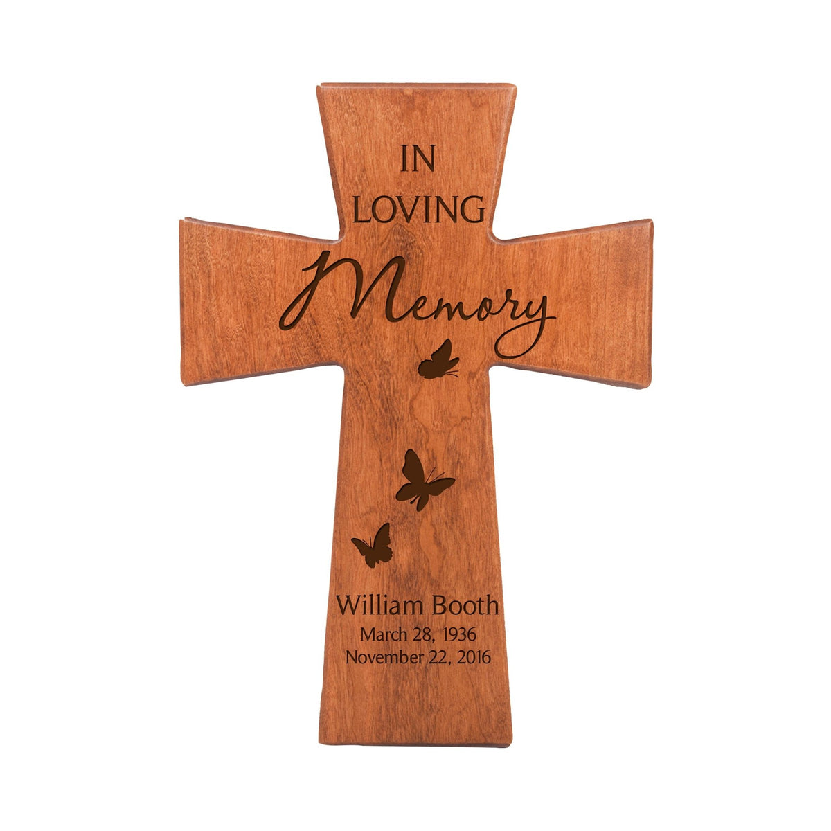 Personalized Memorial Wall Cross - In Loving Memory (Butterfly) - LifeSong Milestones