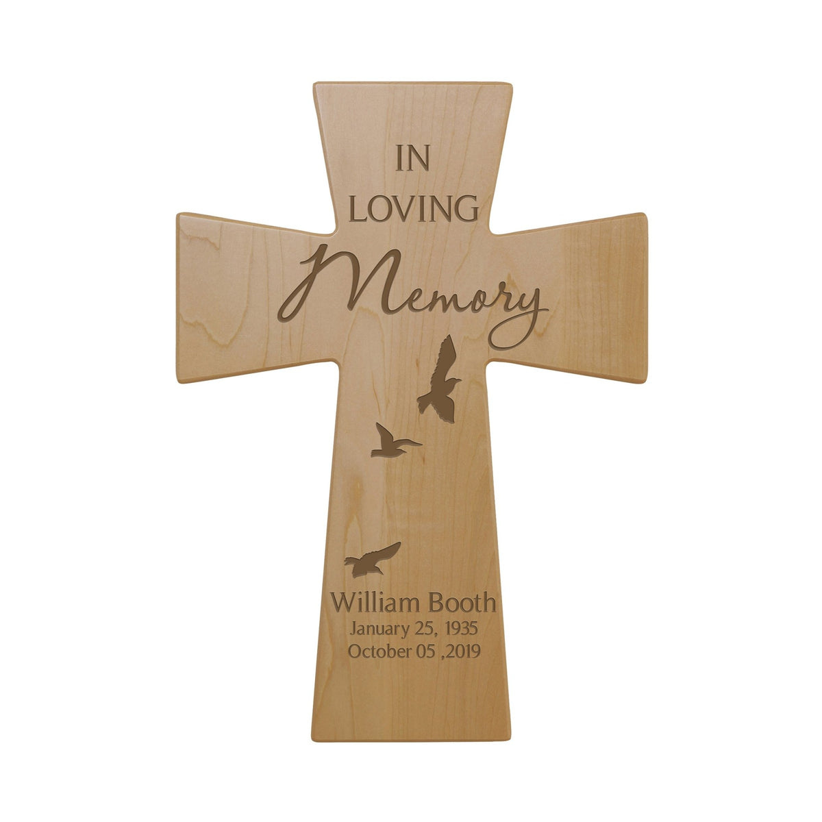 Personalized Memorial Wall Cross - In Loving Memory (Dove) - LifeSong Milestones