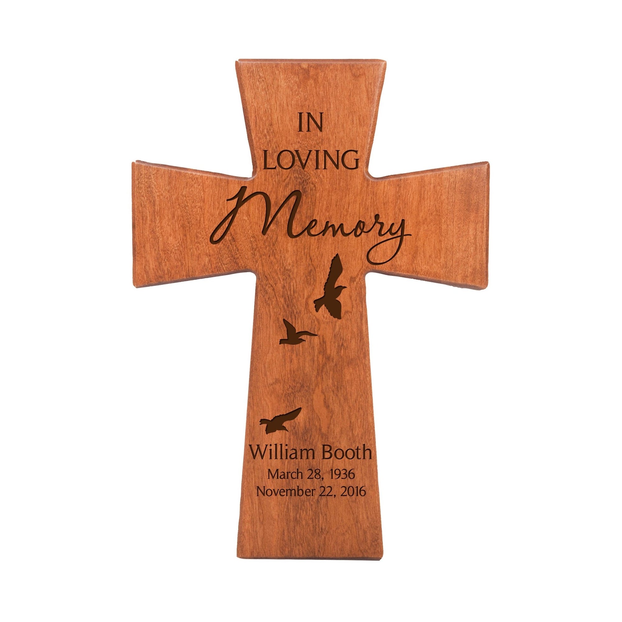 Personalized Memorial Wall Cross - In Loving Memory (Dove) - LifeSong Milestones