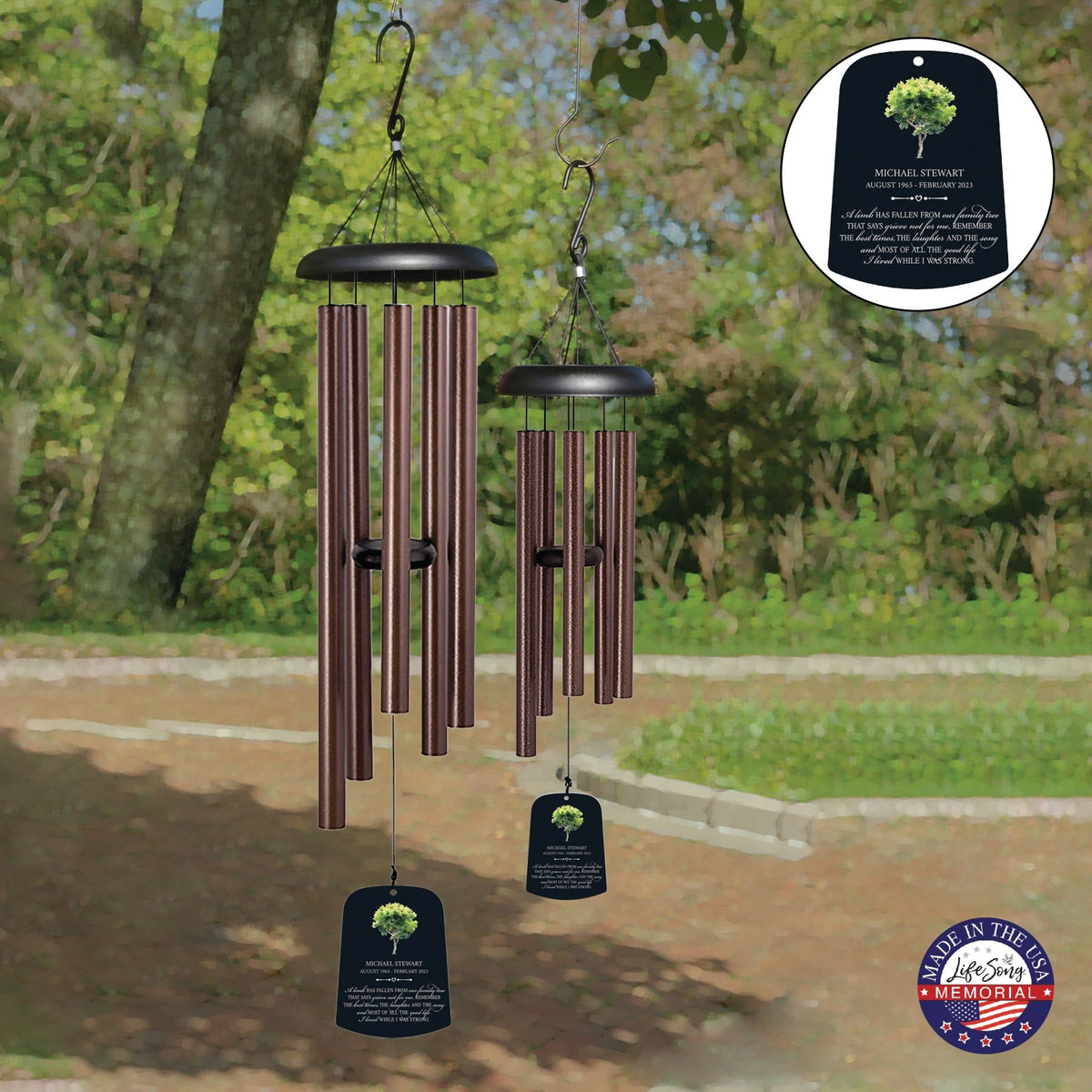 Personalized Memorial Wind Chime Sail Sympathy Gift - A Limb Has Fallen - LifeSong Milestones