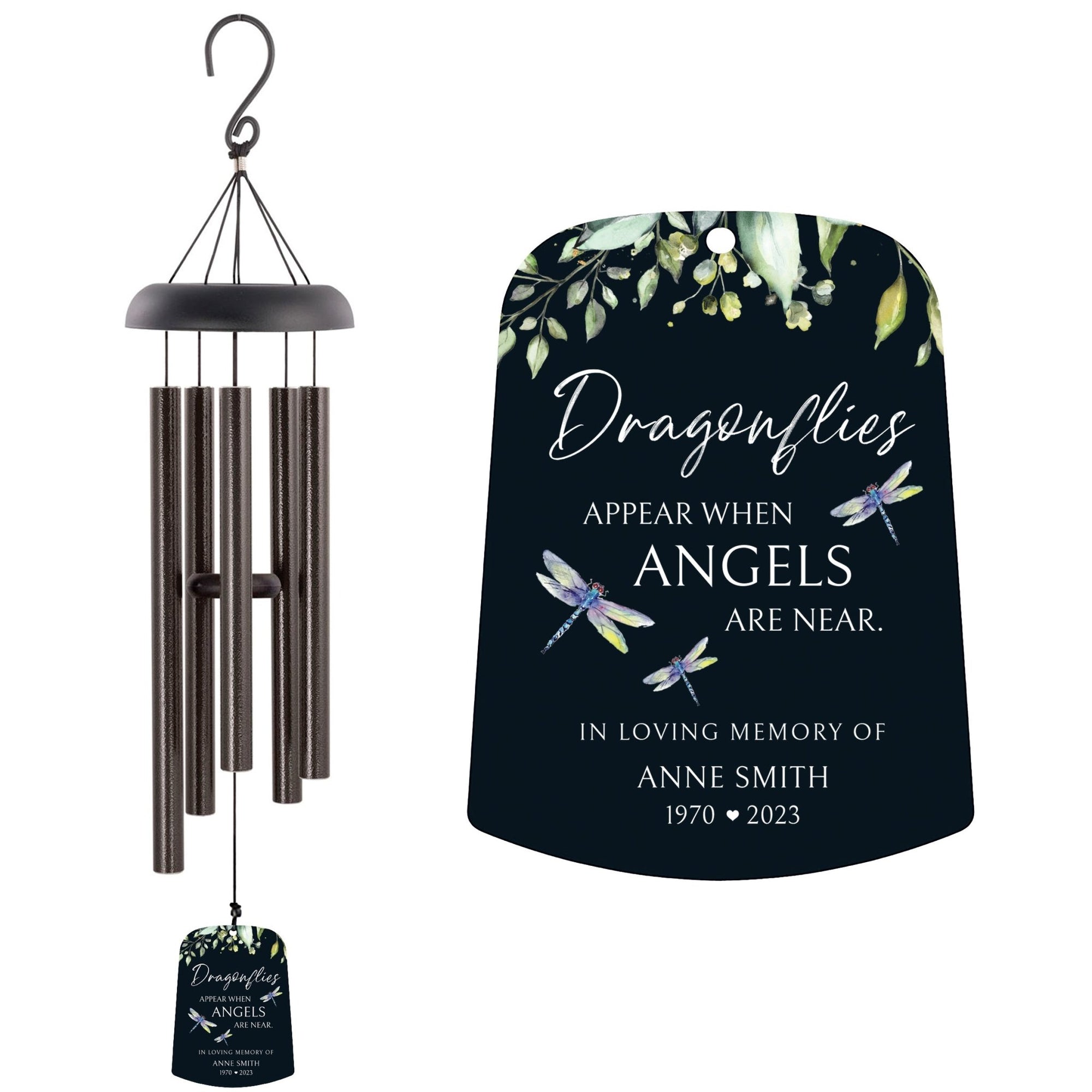Personalized Memorial Wind Chime Sail Sympathy Gift - Angels Are Near - LifeSong Milestones