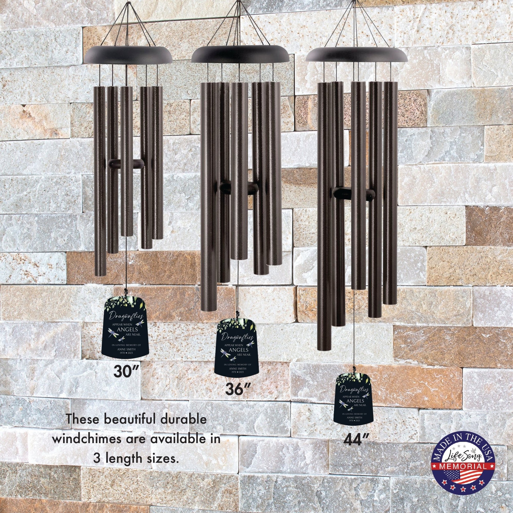 Personalized Memorial Wind Chime Sail Sympathy Gift - Angels Are Near - LifeSong Milestones