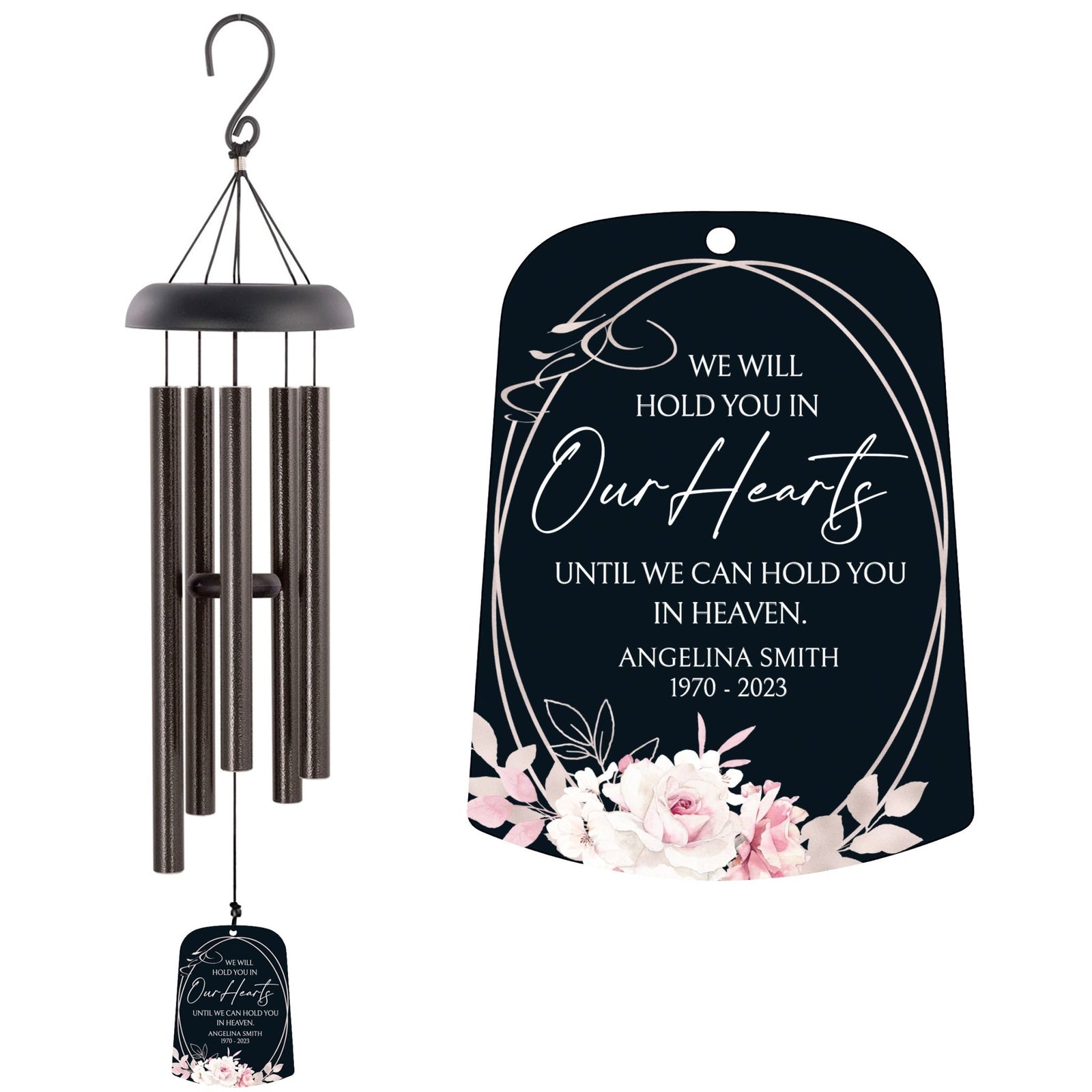 Personalized Memorial Wind Chime Sail Sympathy Gift - Hold You In Our Hearts - LifeSong Milestones