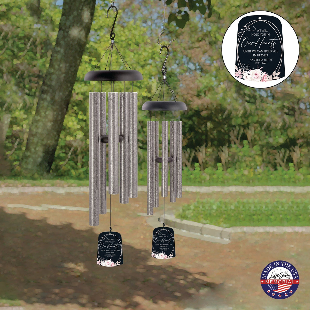 Personalized Memorial Wind Chime Sail Sympathy Gift - Hold You In Our Hearts - LifeSong Milestones