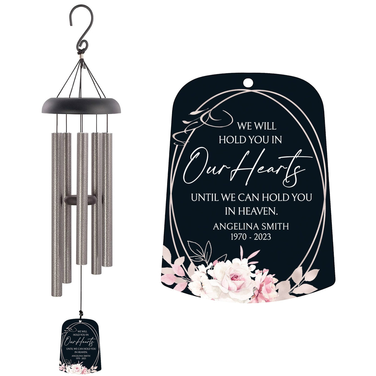 Personalized Memorial Wind Chime Sail Sympathy Gift - Hold You In Our Hearts - LifeSong Milestones