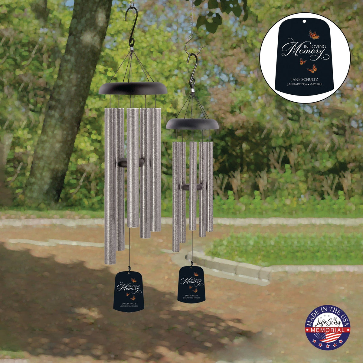 Personalized Memorial Wind Chime Sail Sympathy Gift - In Loving Memory - LifeSong Milestones