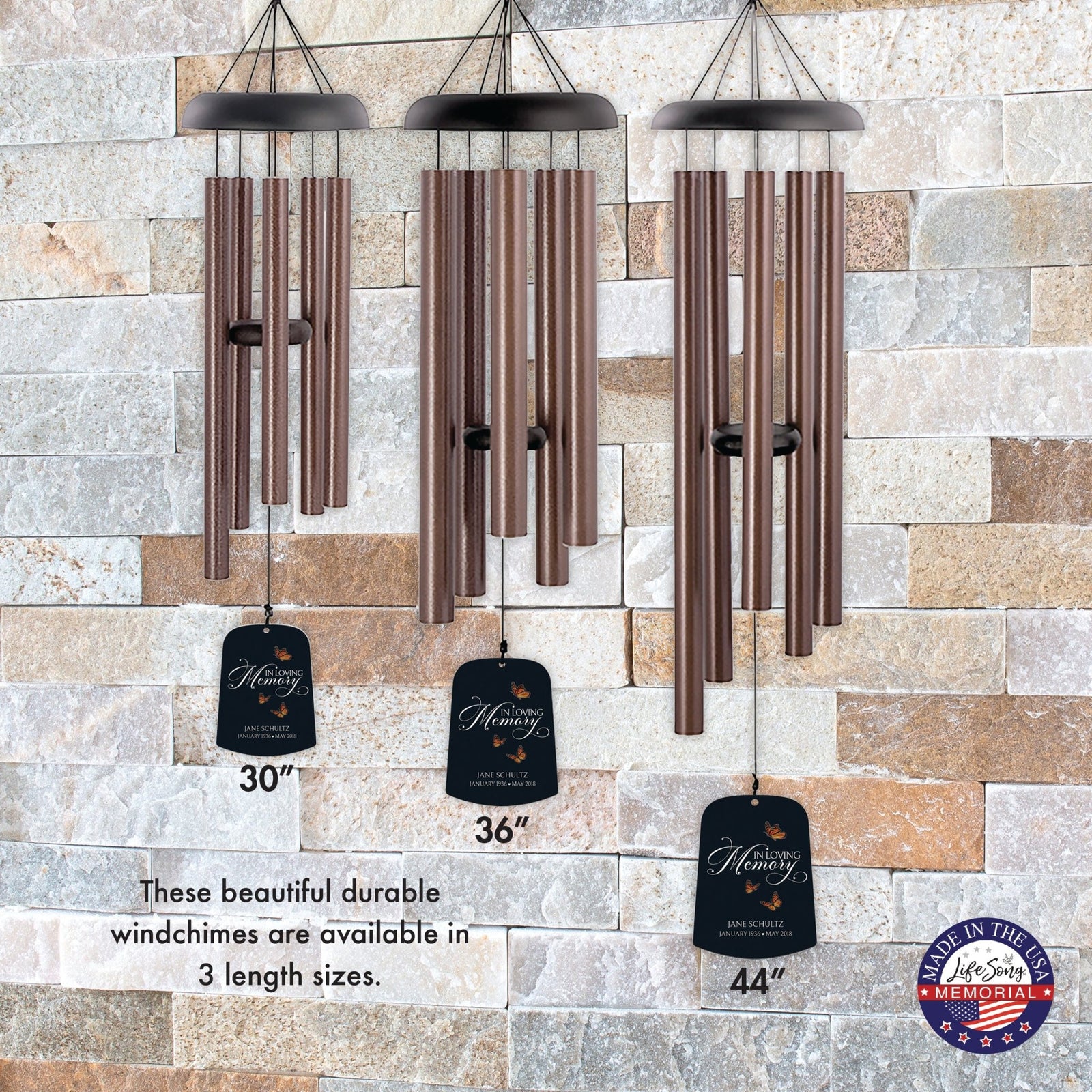 Personalized Memorial Wind Chime Sail Sympathy Gift - In Loving Memory - LifeSong Milestones