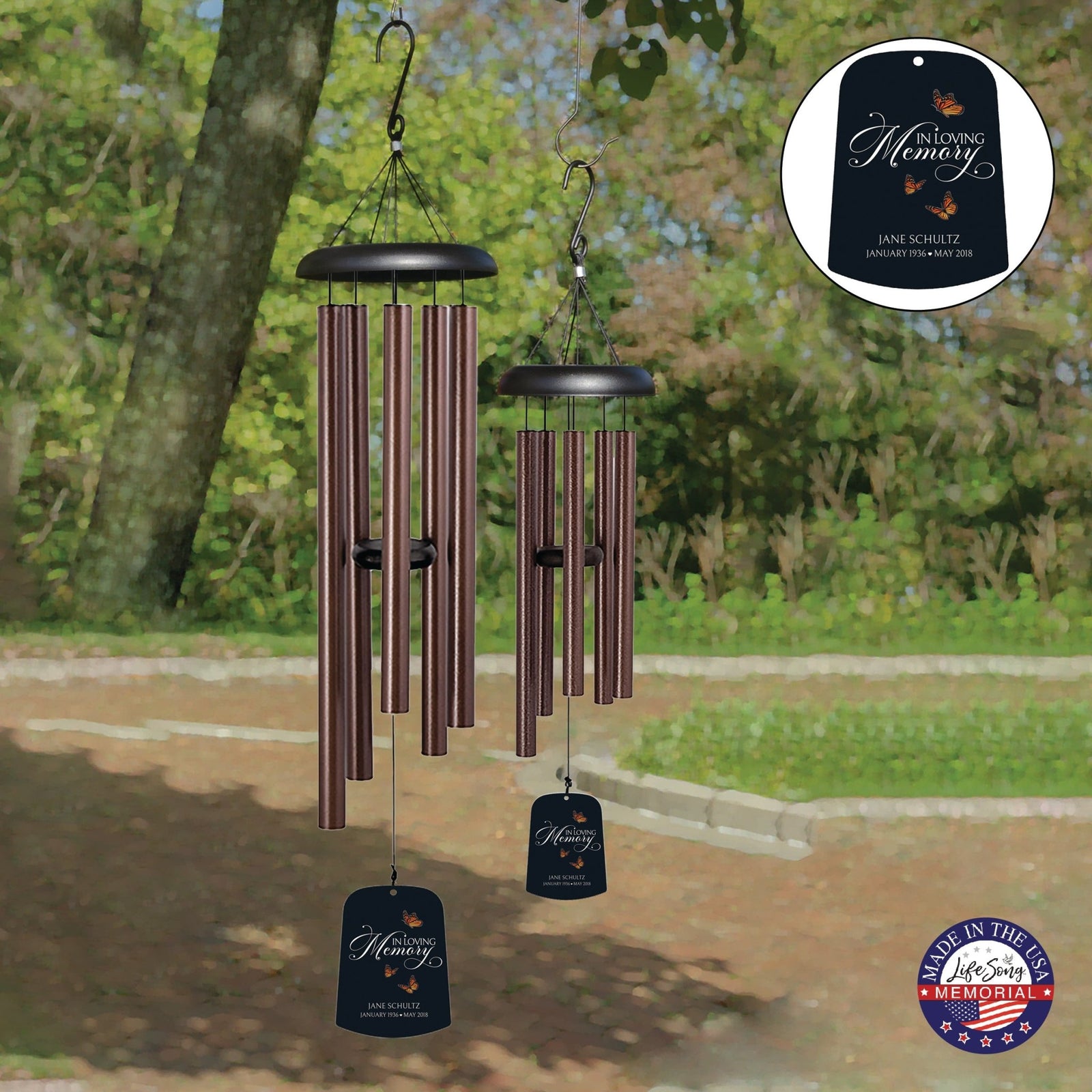Personalized Memorial Wind Chime Sail Sympathy Gift - In Loving Memory - LifeSong Milestones
