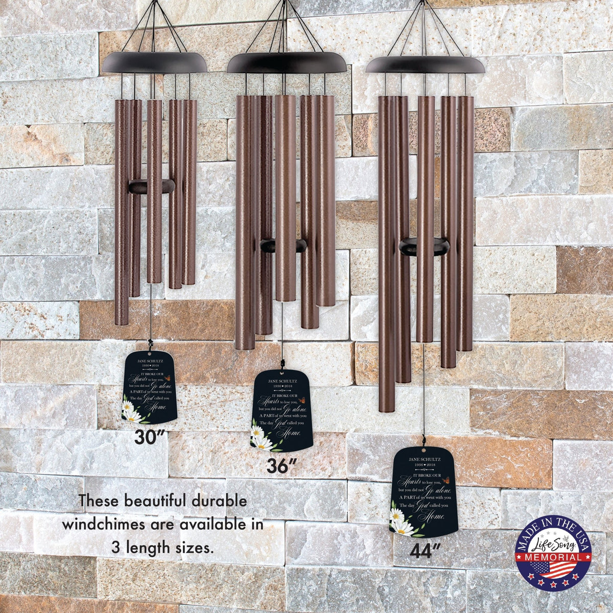 Personalized Memorial Wind Chime Sail Sympathy Gift - It Broke Our Hearts - LifeSong Milestones