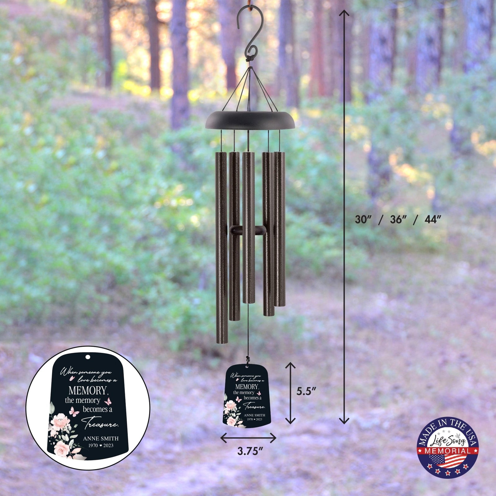 Personalized Memorial Wind Chime Sail Sympathy Gift - When Someone You Love - LifeSong Milestones
