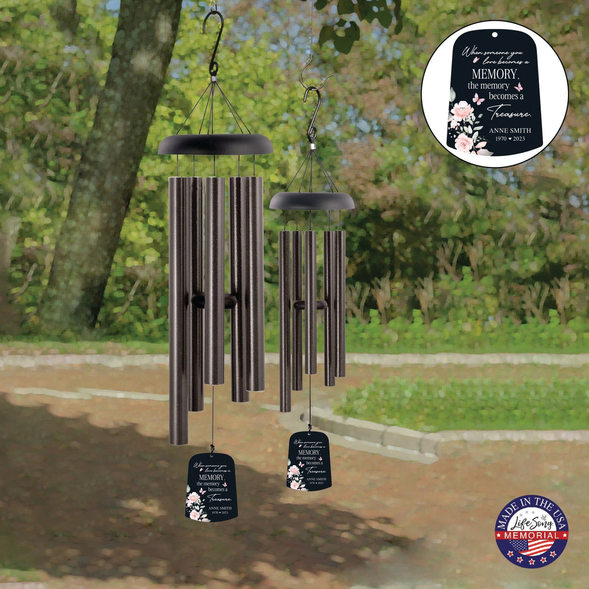 Personalized Memorial Wind Chime Sail Sympathy Gift - When Someone You Love - LifeSong Milestones