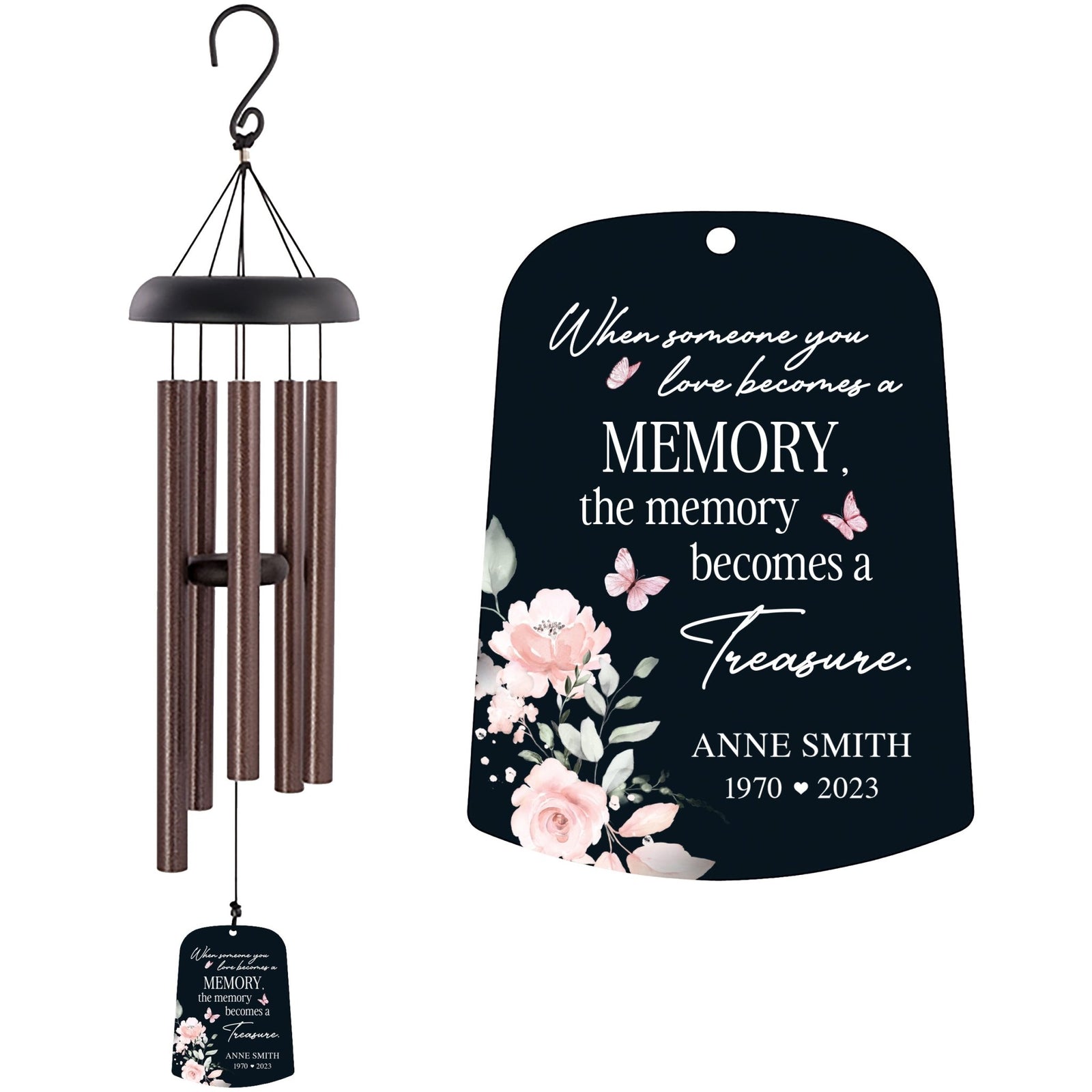 Personalized Memorial Wind Chime Sail Sympathy Gift - When Someone You Love - LifeSong Milestones