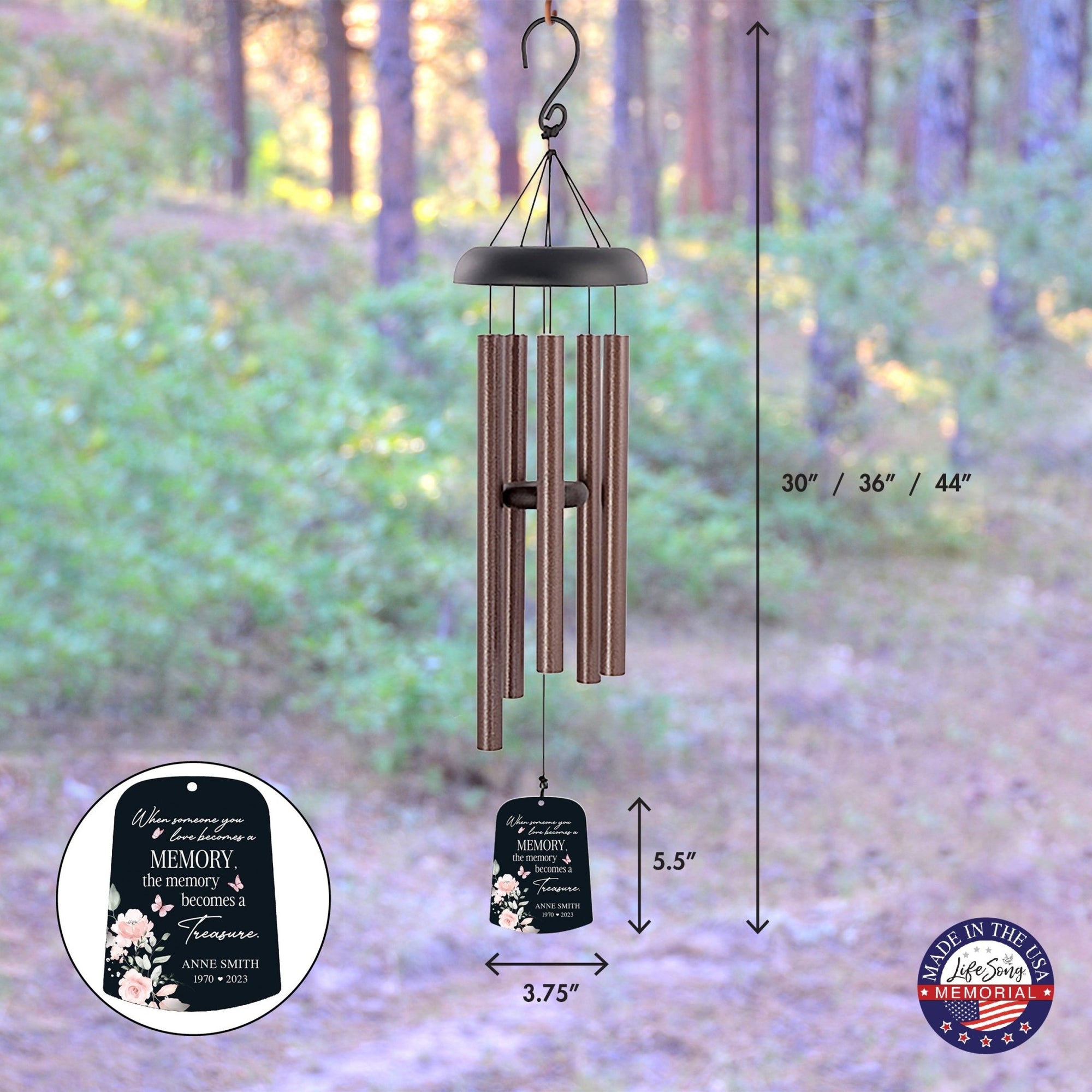 Personalized Memorial Wind Chime Sail Sympathy Gift - When Someone You Love - LifeSong Milestones
