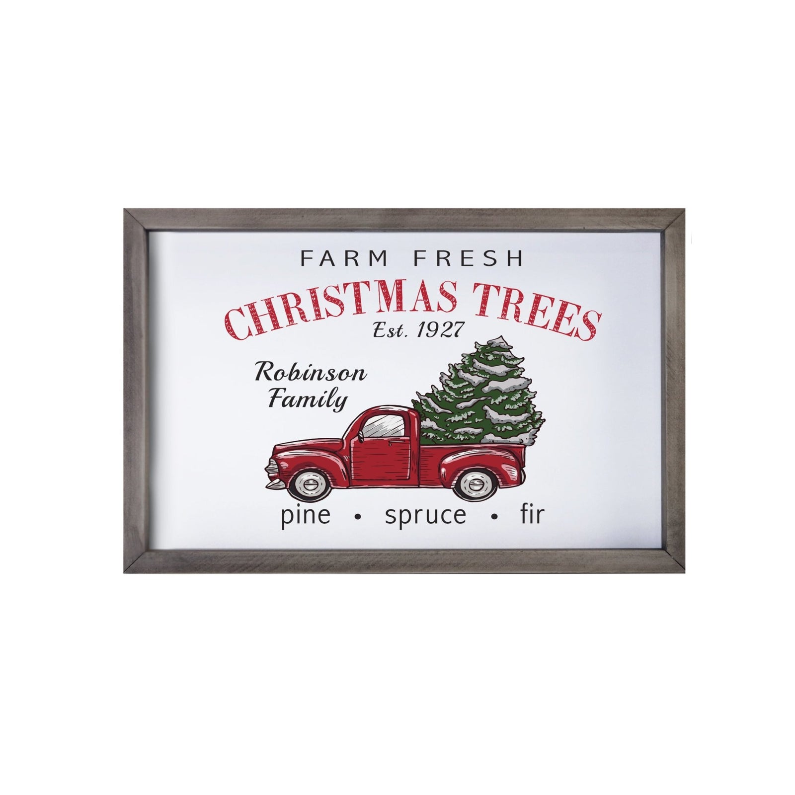 Personalized Merry Christmas Framed Shadow Box - Farm Fresh - LifeSong Milestones