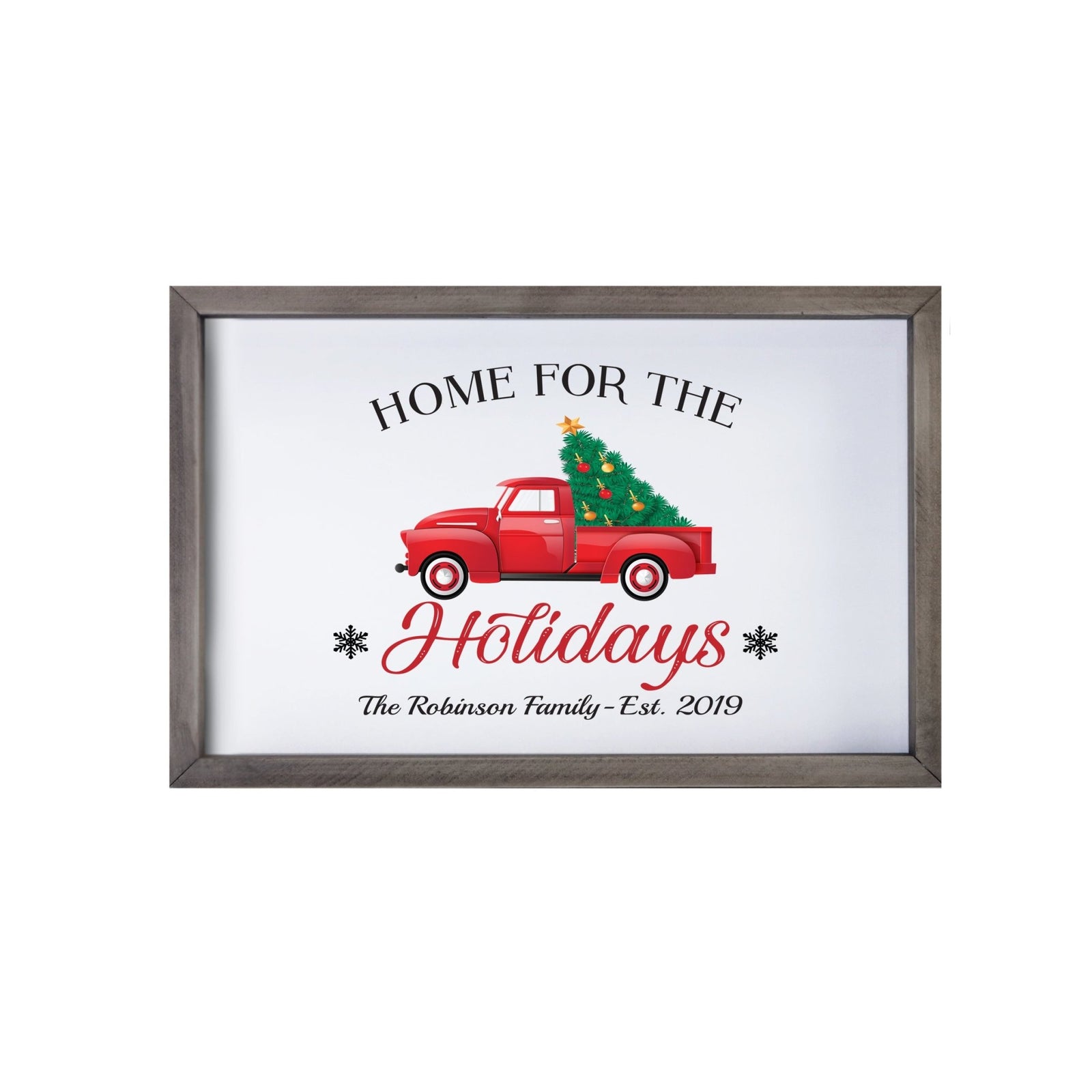 Personalized Merry Christmas Framed Shadow Box - Home For The Holidays - LifeSong Milestones