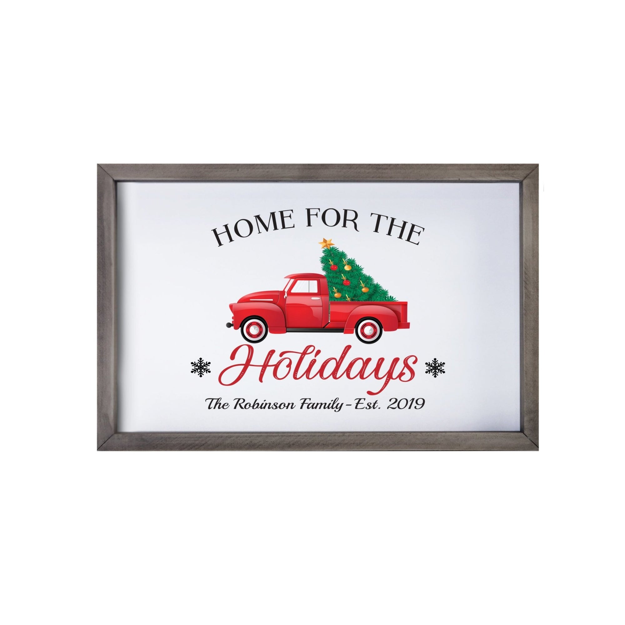 Personalized Merry Christmas Framed Shadow Box - Home For The Holidays - LifeSong Milestones