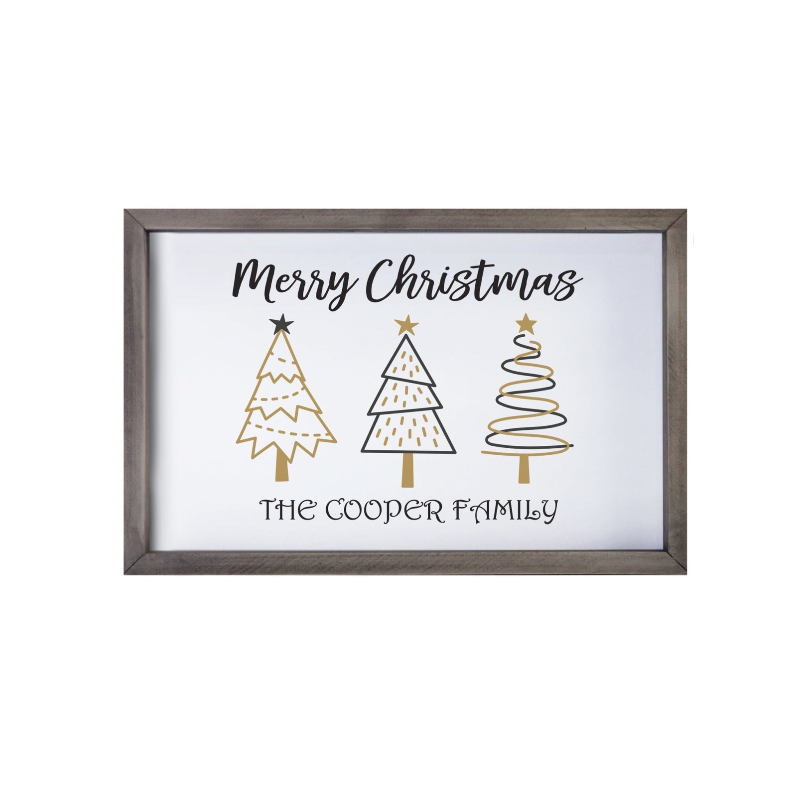 Personalized Merry Christmas Framed Shadow Box - Merry Christmas Trees - LifeSong Milestones