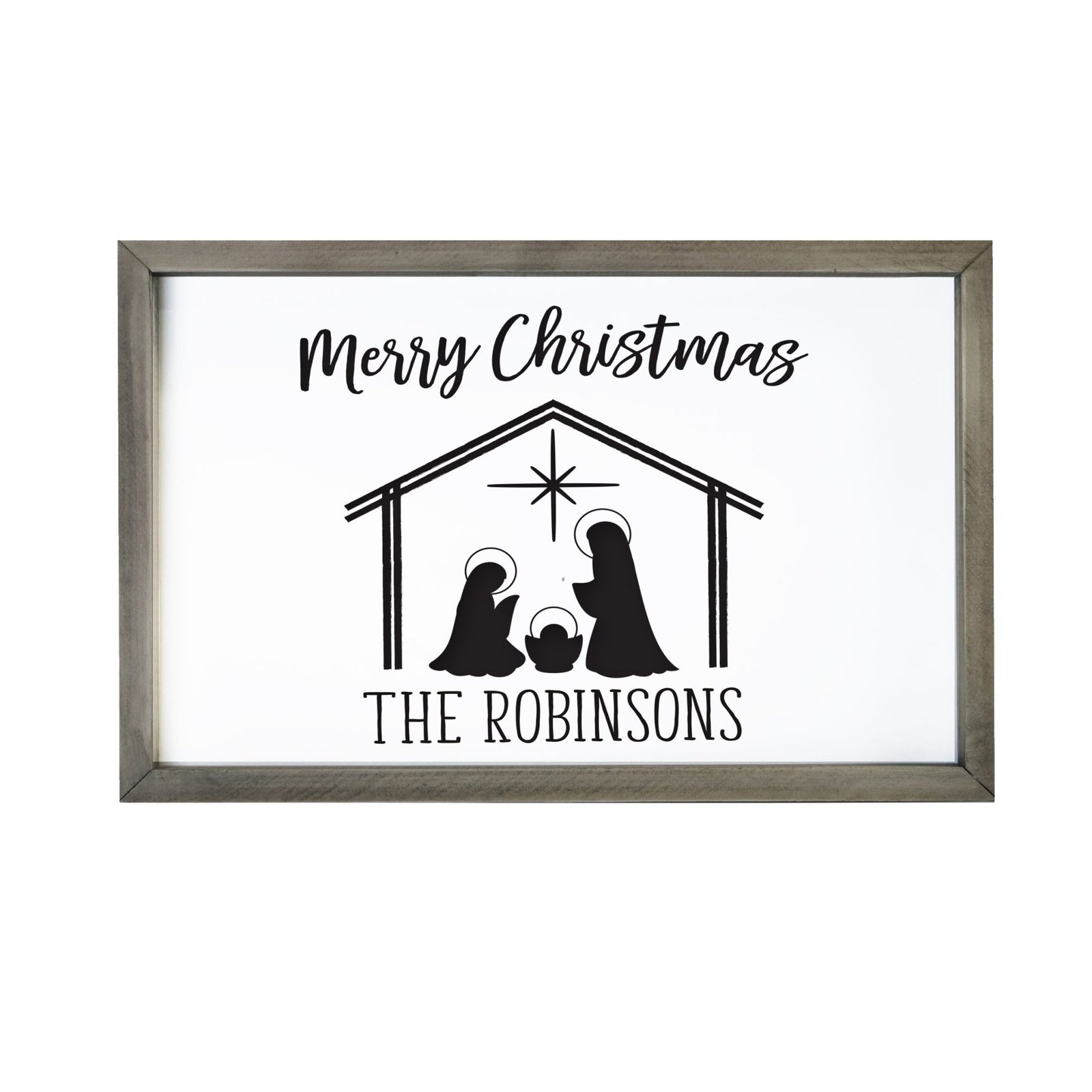 Personalized Merry Christmas Framed Shadow Box - Nativity Christmas - LifeSong Milestones