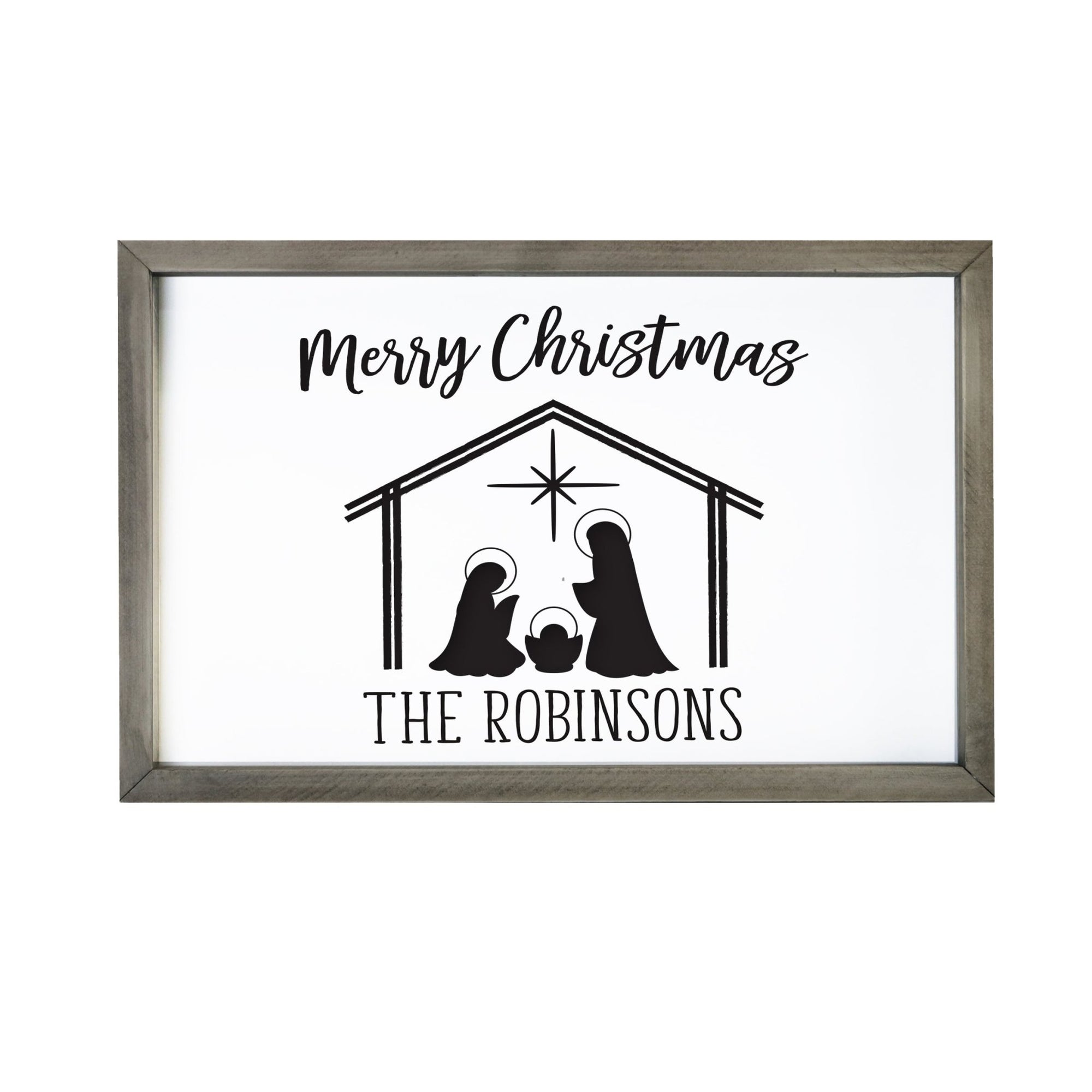 Personalized Merry Christmas Framed Shadow Box - Nativity Christmas - LifeSong Milestones