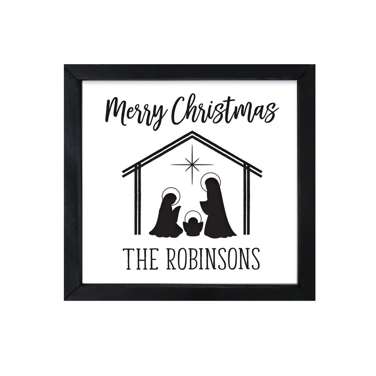 Personalized Merry Christmas Framed Shadow Box - Nativity Christmas - LifeSong Milestones