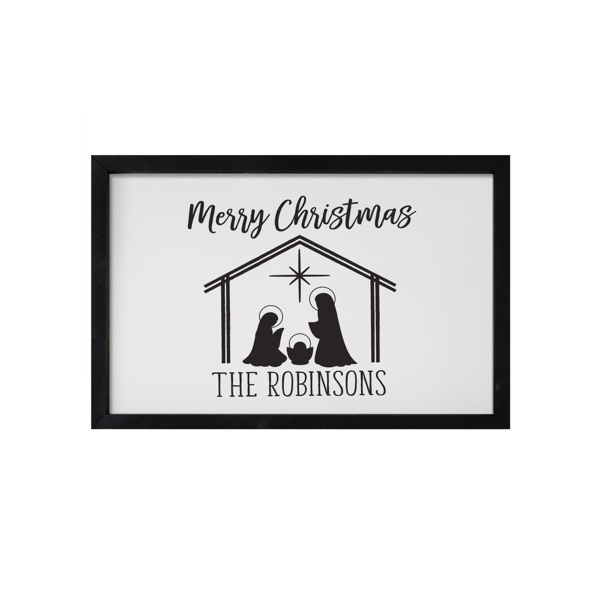 Personalized Merry Christmas Framed Shadow Box - Nativity Christmas - LifeSong Milestones