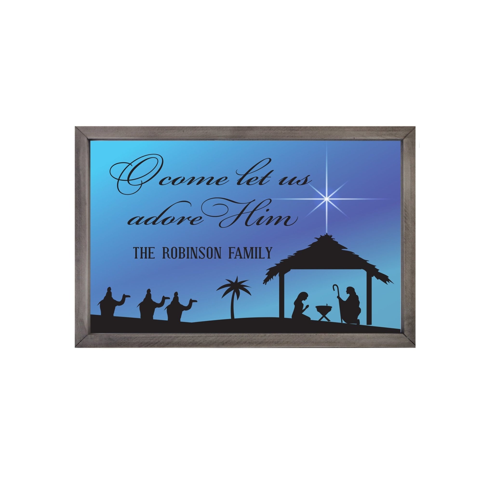 Personalized Merry Christmas Framed Shadow Box - O Come Let Us - LifeSong Milestones